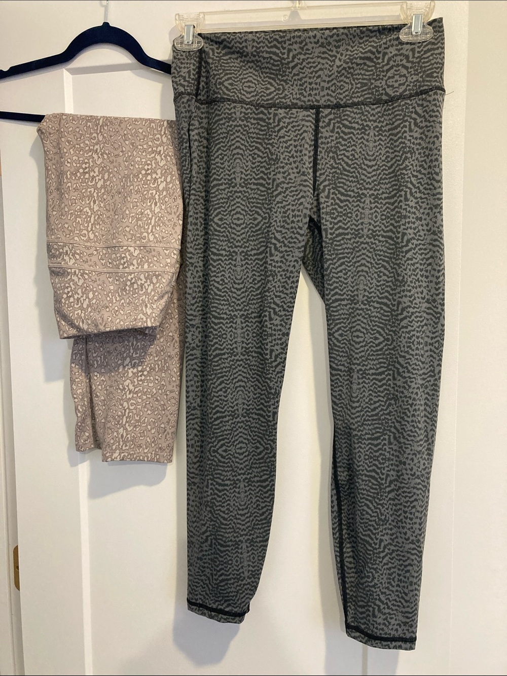 Varley Lot 2 Pairs Animal Patterned High-Rise Leggings XL Beige and Grey